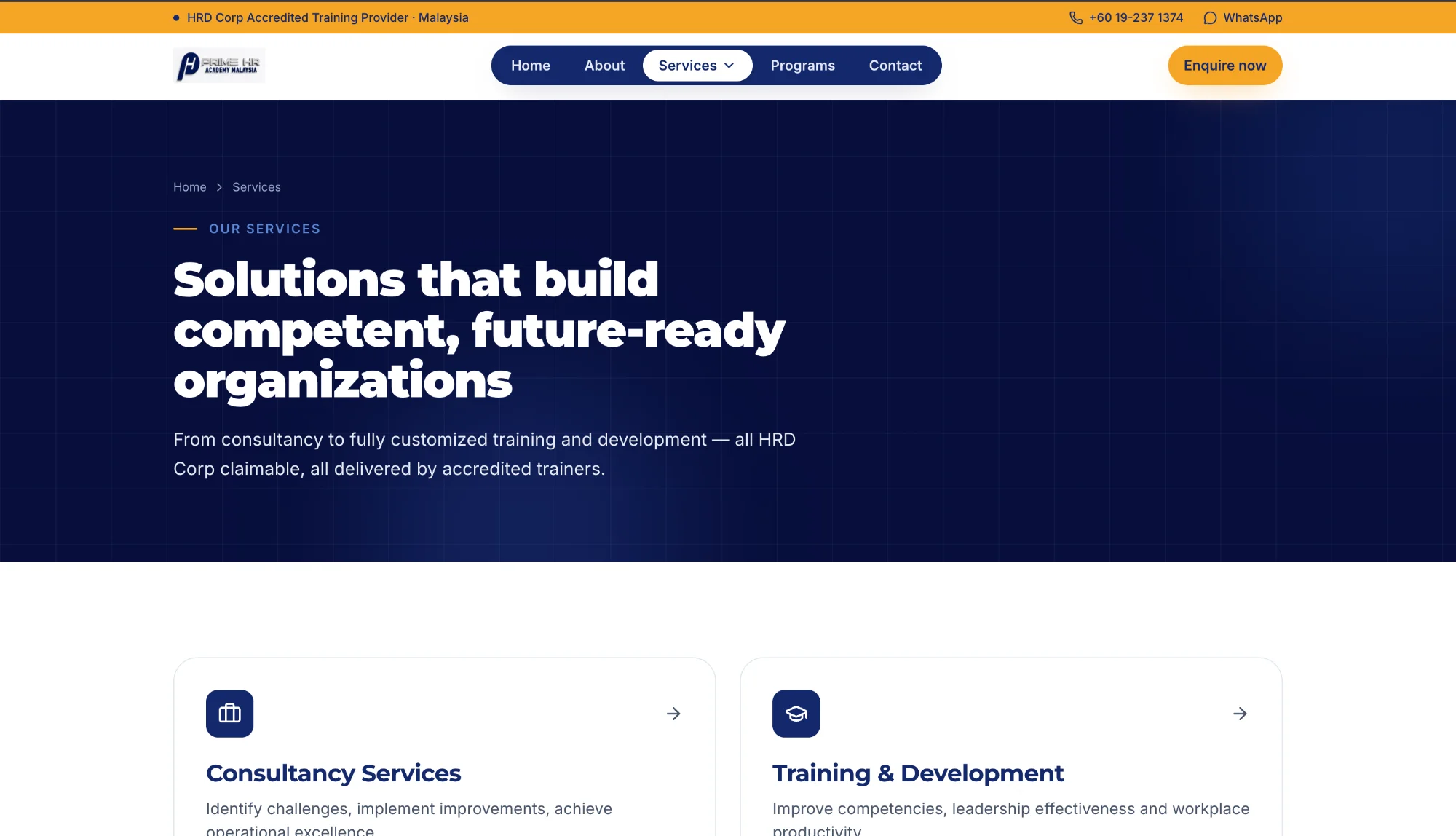 Prime HR Academy Malaysia project screenshot